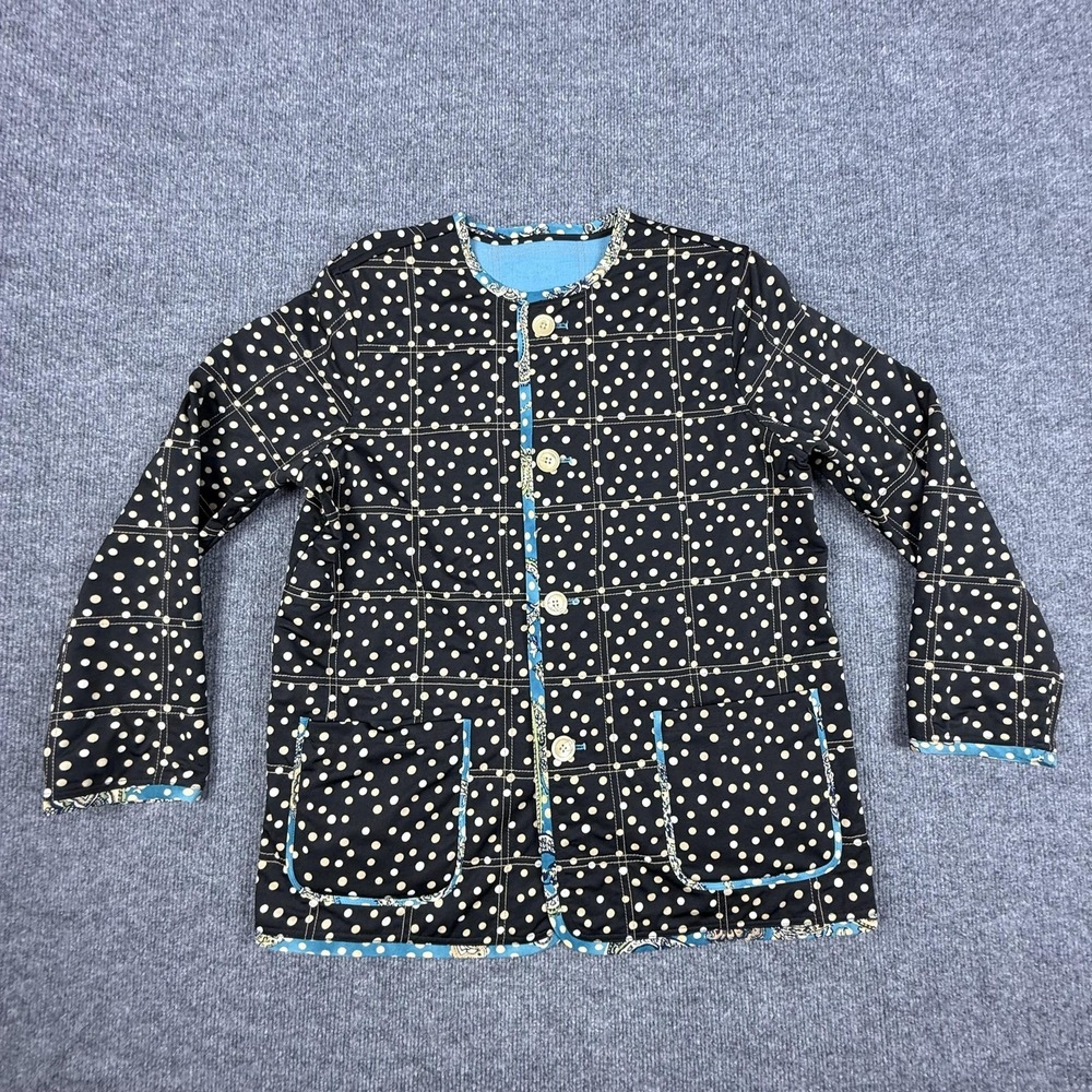 Koos Of‎ Course Jacket Womens Small Multicolor Quilted Reversible Polka Dot